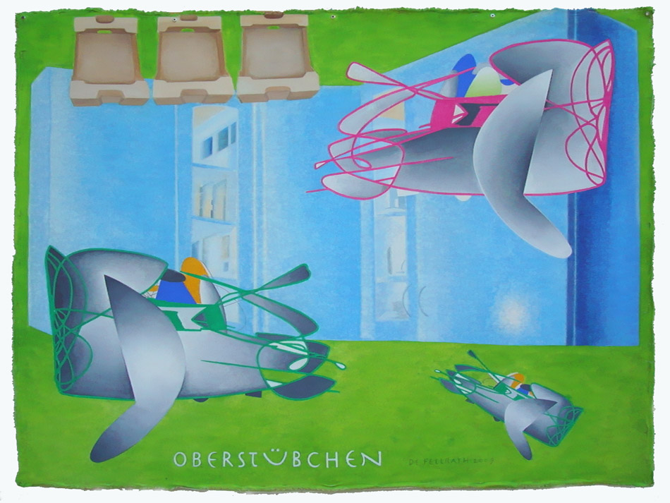 „ Oberstübchen “ Pigmente, Segeltuch 110 x 145 cm 2009